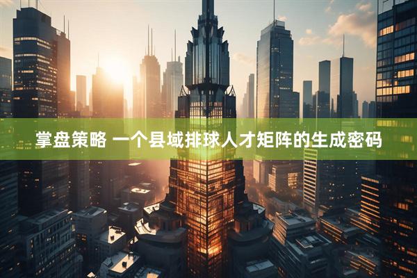 掌盘策略 一个县域排球人才矩阵的生成密码