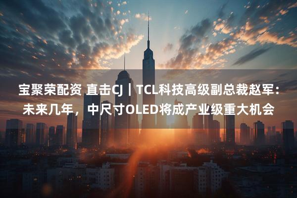 宝聚荣配资 直击CJ｜TCL科技高级副总裁赵军：未来几年，中尺寸OLED将成产业级重大机会